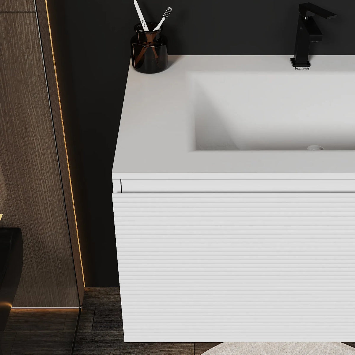 Aventino 40-inch gallery floating vanity — sintered stone top