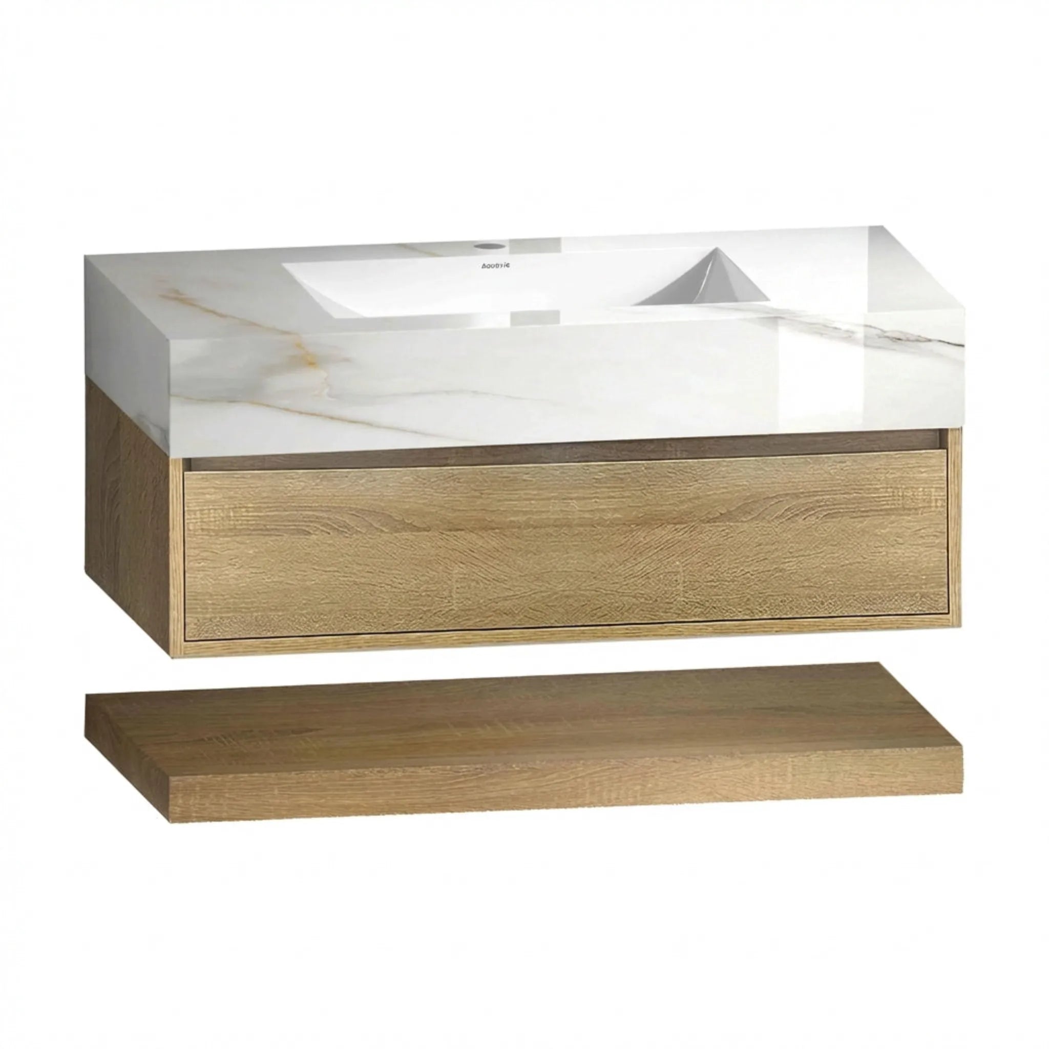 Aventino 40" Flat-Panel Floating Vanity with Sintered Stone Top