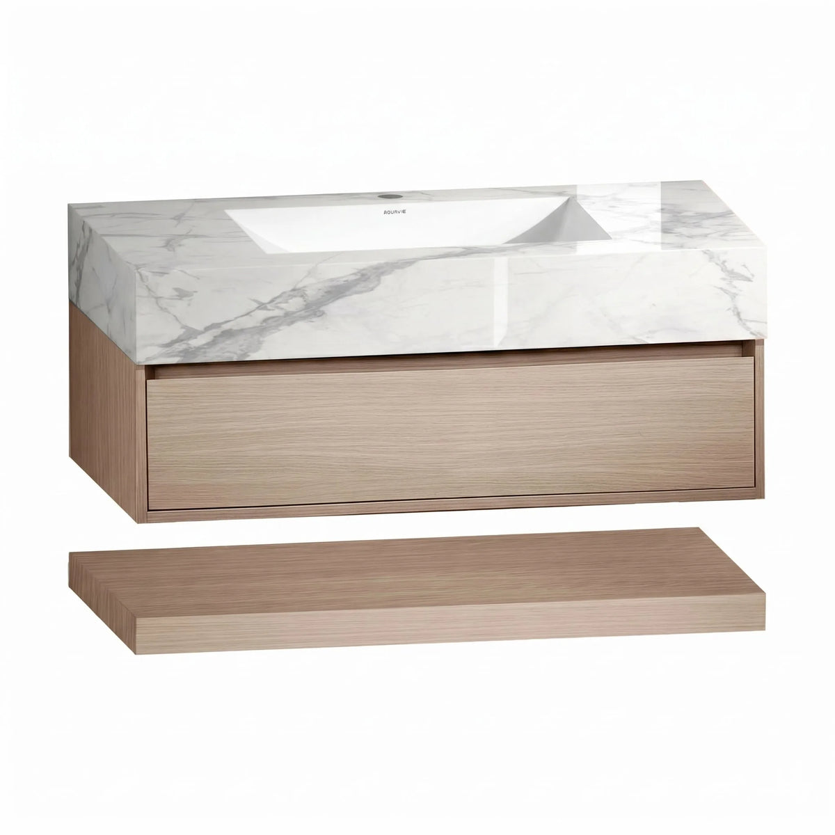 Aventino 40-inch Generic flat-panel floating single-sink vanity — sintered stone top
