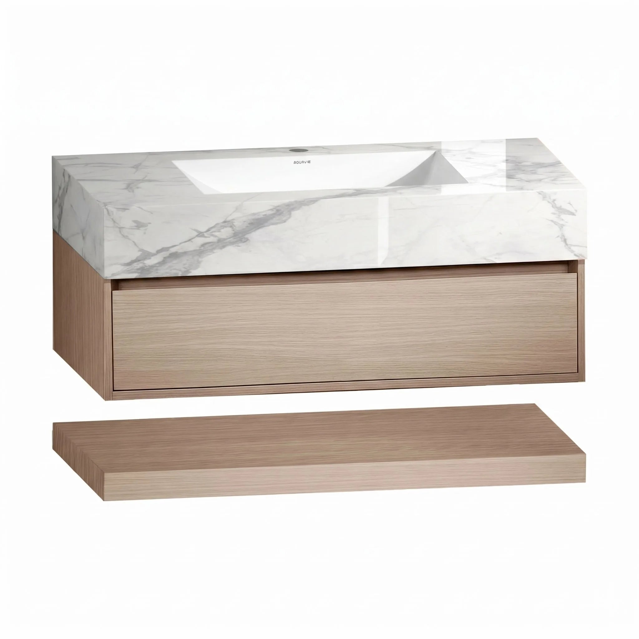 Aventino 40" Flat-Panel Floating Vanity with Sintered Stone Top