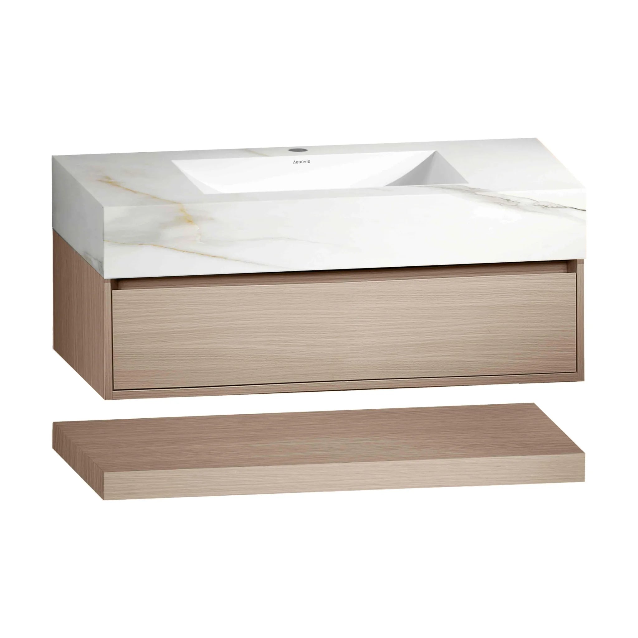 Aventino 40" Flat-Panel Floating Vanity with Sintered Stone Top