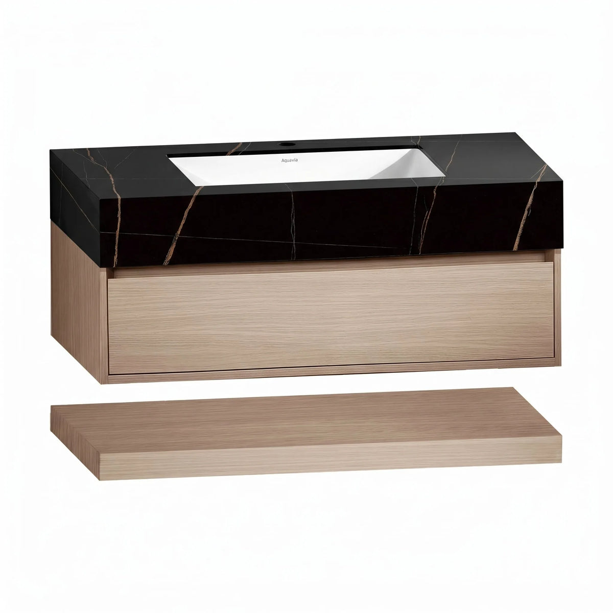 Aventino 40-inch Generic flat-panel floating single-sink vanity — sintered stone top