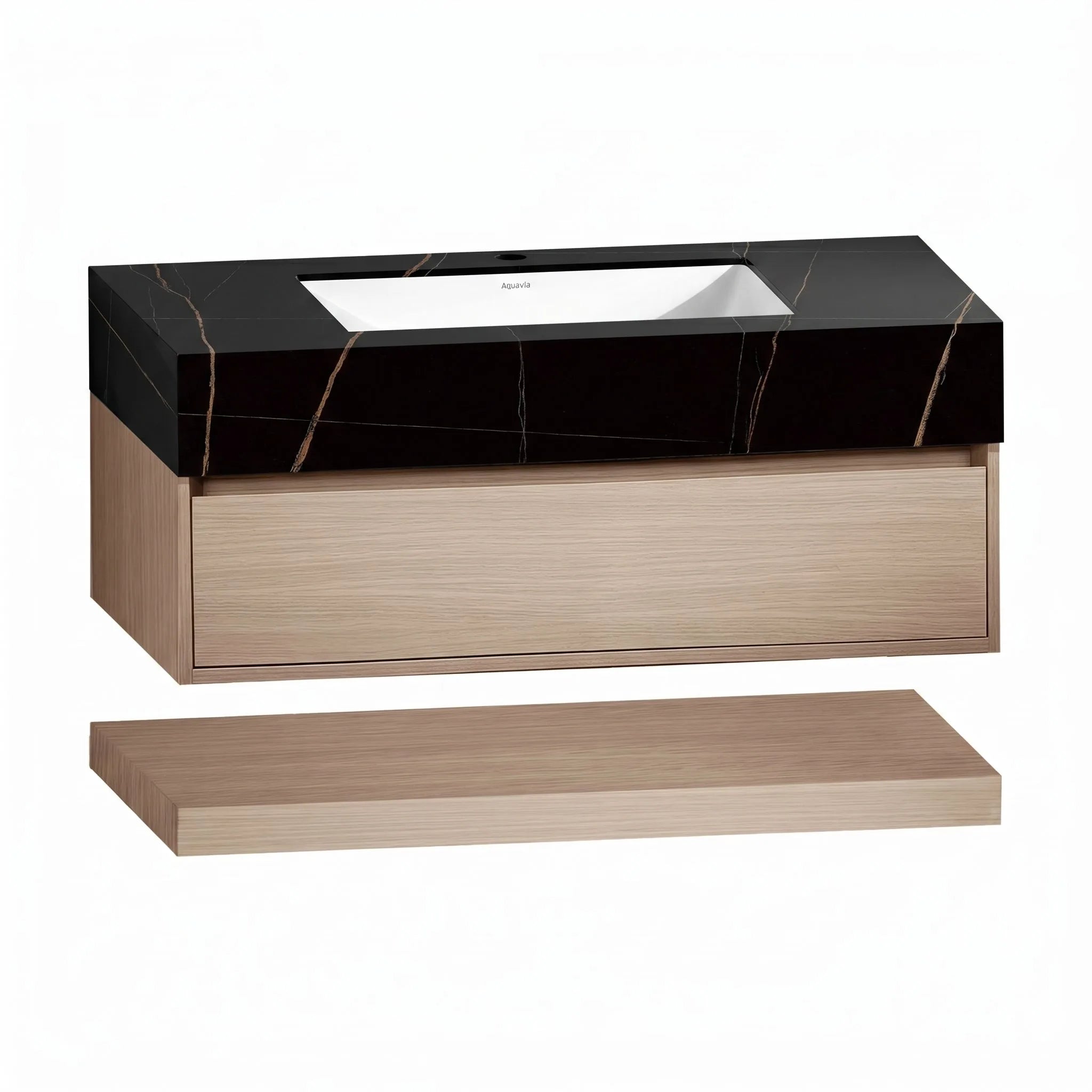 Aventino 40" Flat-Panel Floating Vanity with Sintered Stone Top