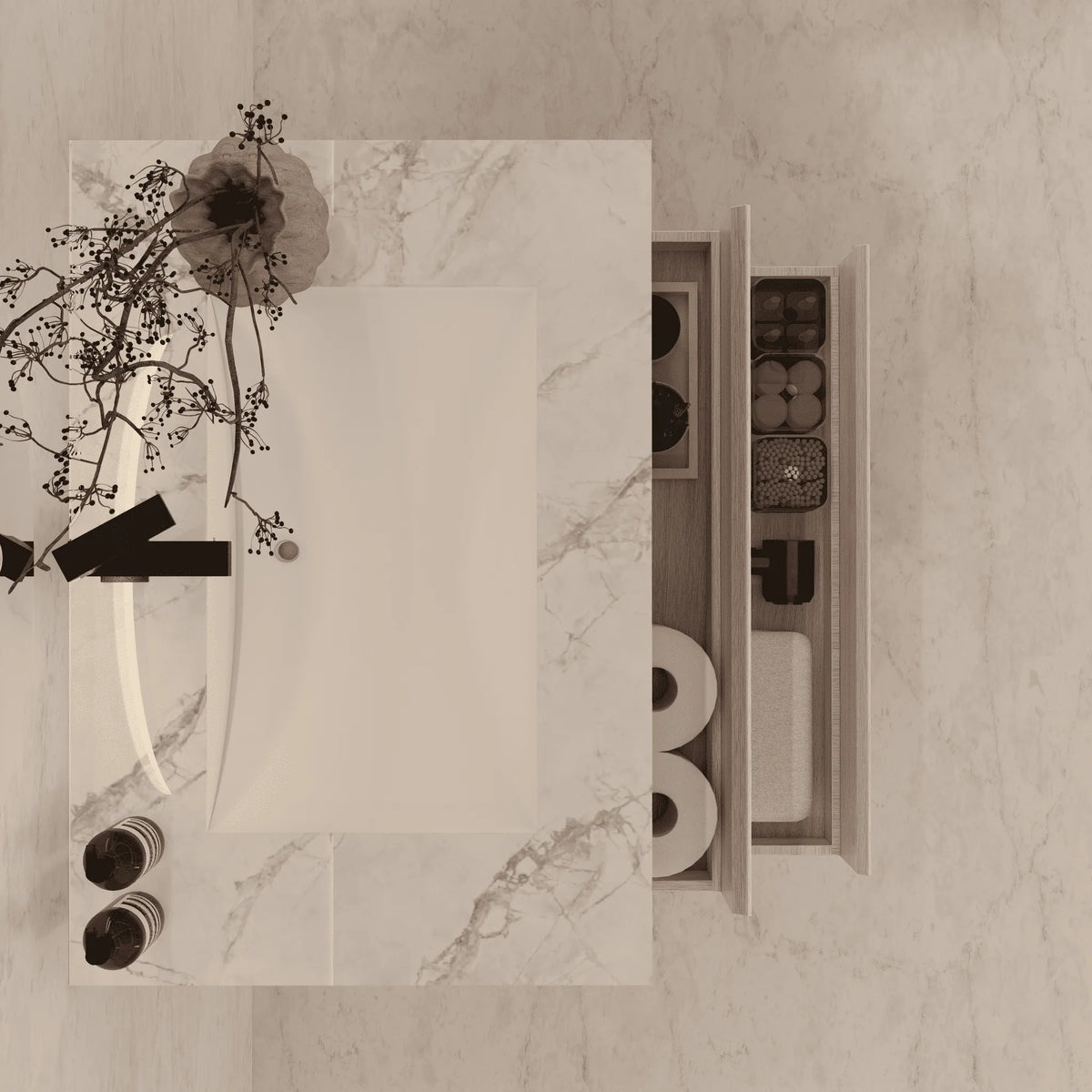 Aventino vanity — sintered stone top