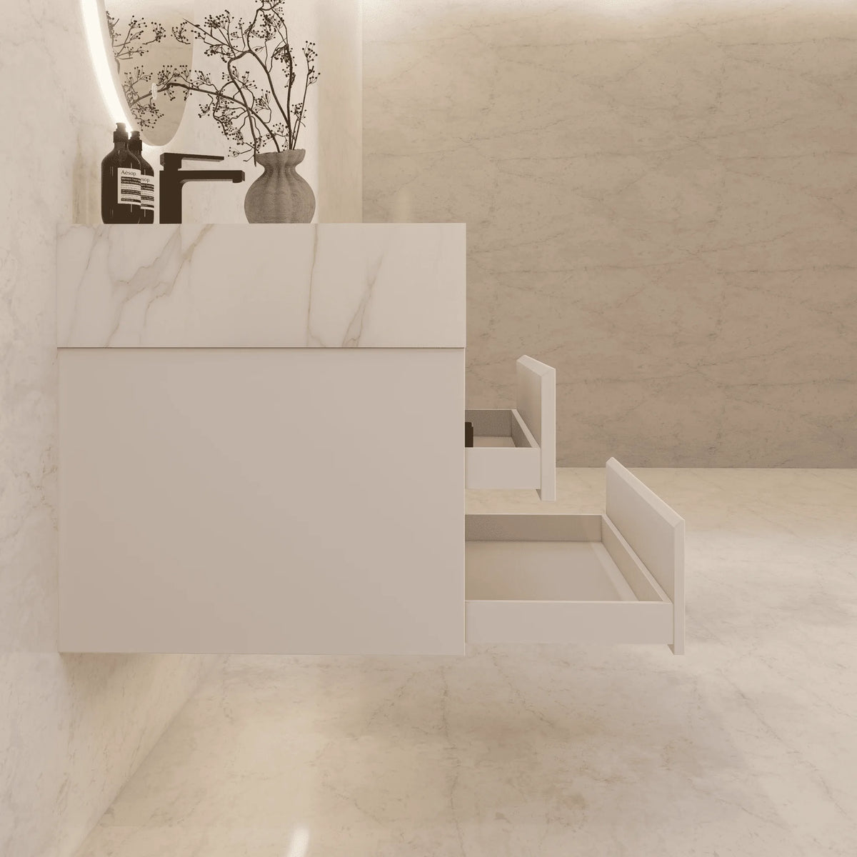 Aventino vanity — sintered stone top