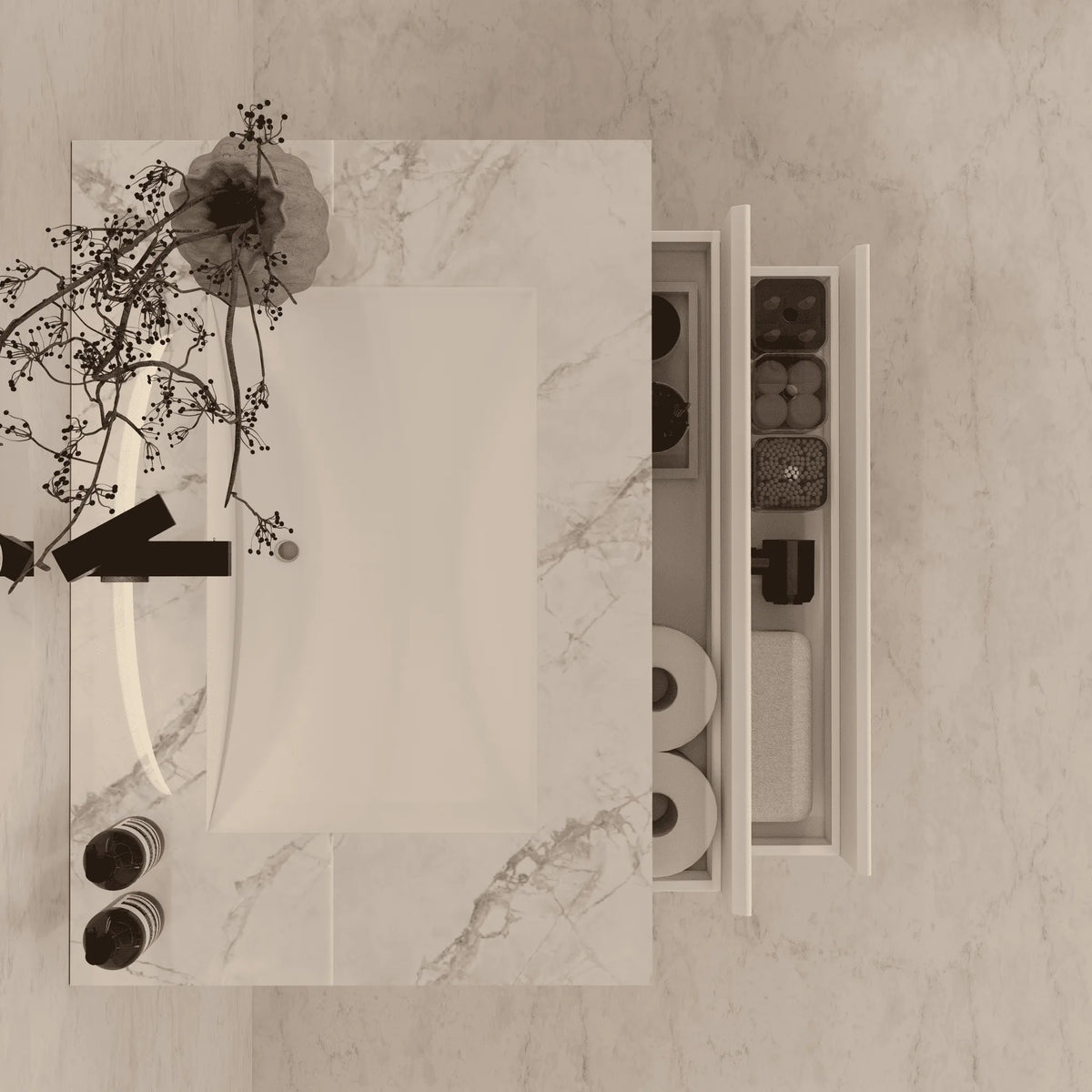 Aventino vanity — sintered stone top