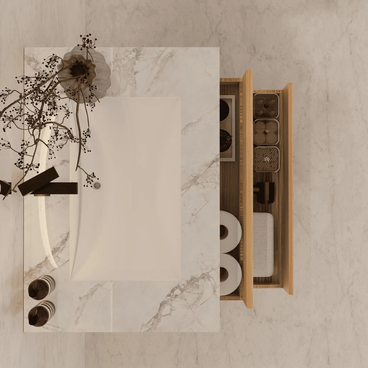 Aventino vanity — sintered stone top