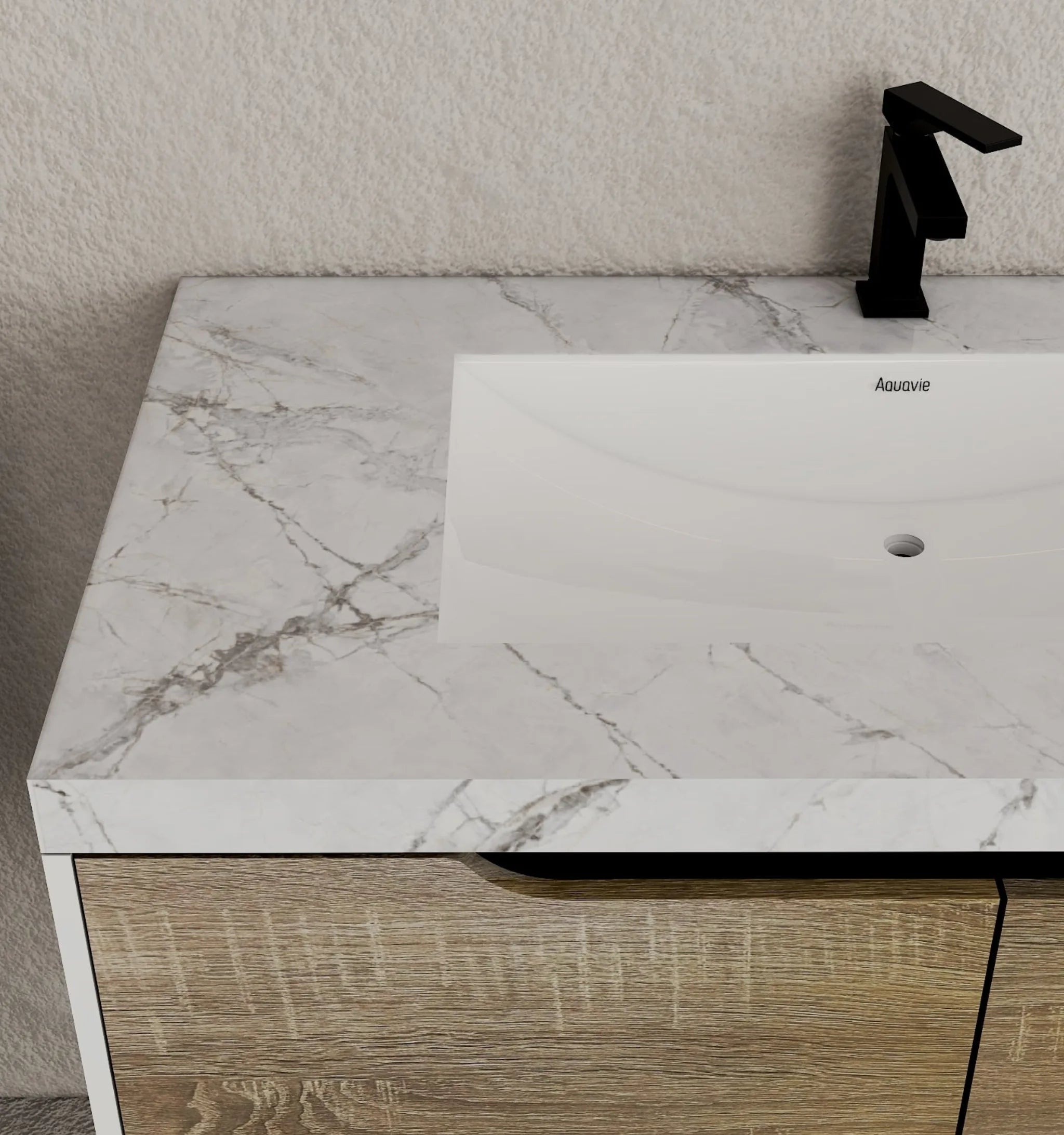 Aventino 32"–40" Ice Grey Floating Single-Sink Vanity with Sintered Stone Top