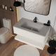 Aventino 40-inch matte grey white flat-front floating single-sink vanity — sintered stone top