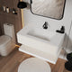 Aventino 40-inch pure white white flat-front floating single-sink vanity — sintered stone top