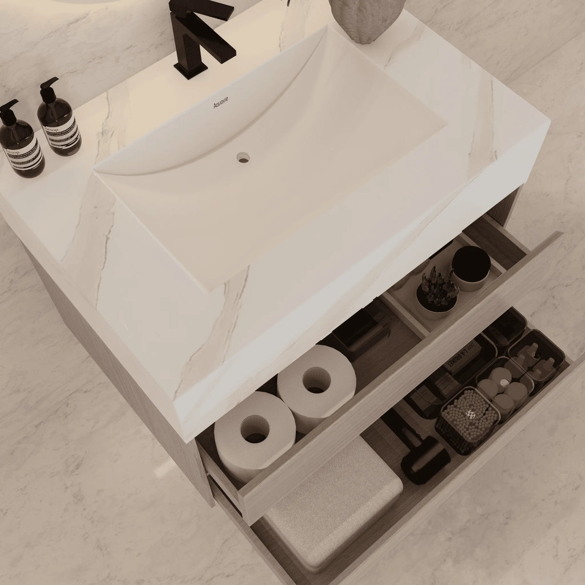 Aventino vanity — sintered stone top