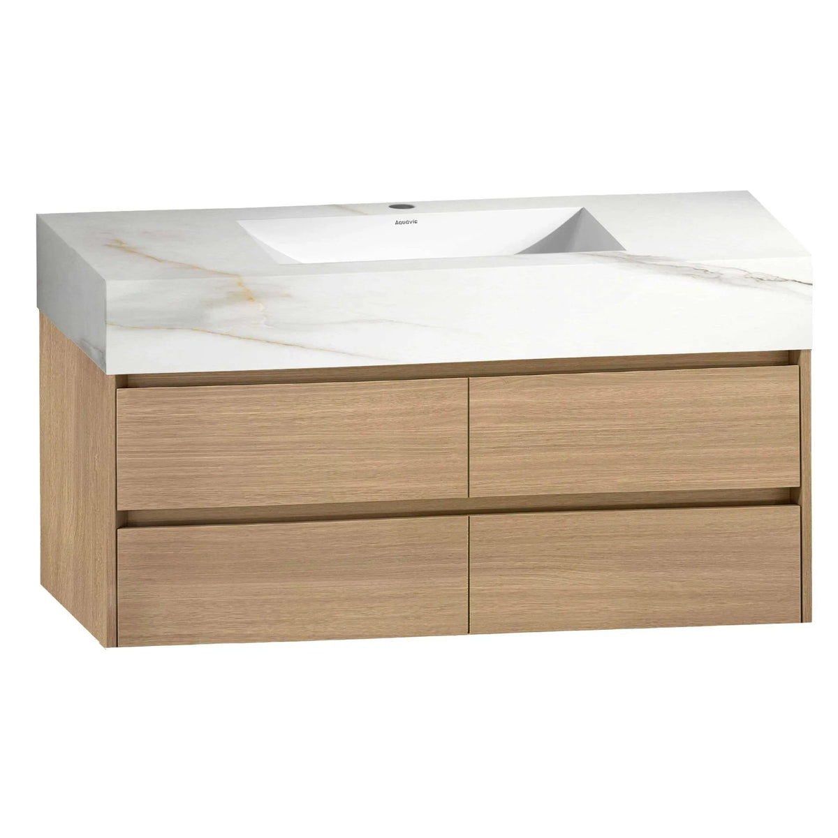 Aventino 48-60-inch flat-front floating double-sink vanity detail