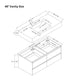 Aventino 48-60-inch flat-front floating double-sink vanity detail
