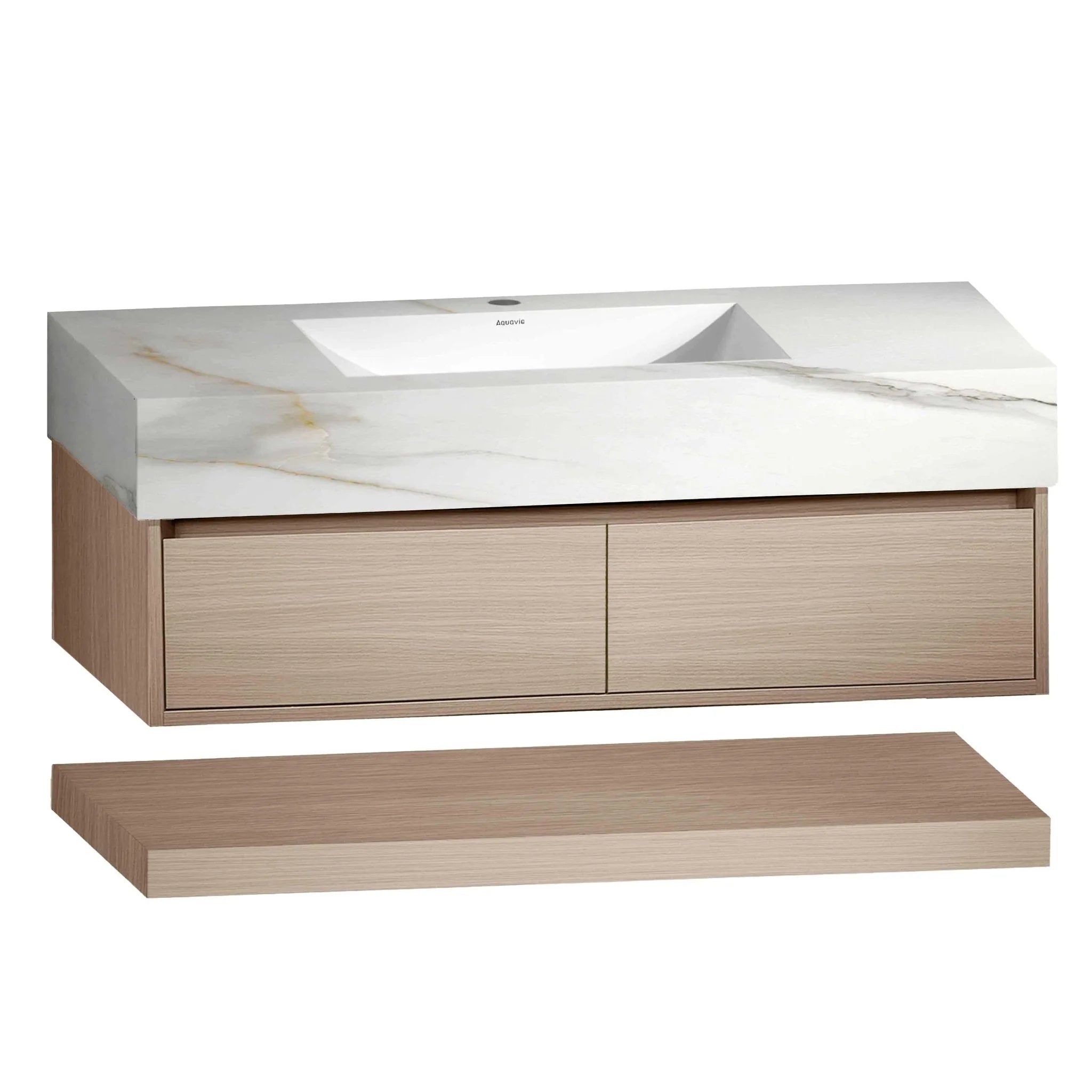 Aventino 48" Hotel-Style Floating Double-Sink Vanity with Sintered Stone Top