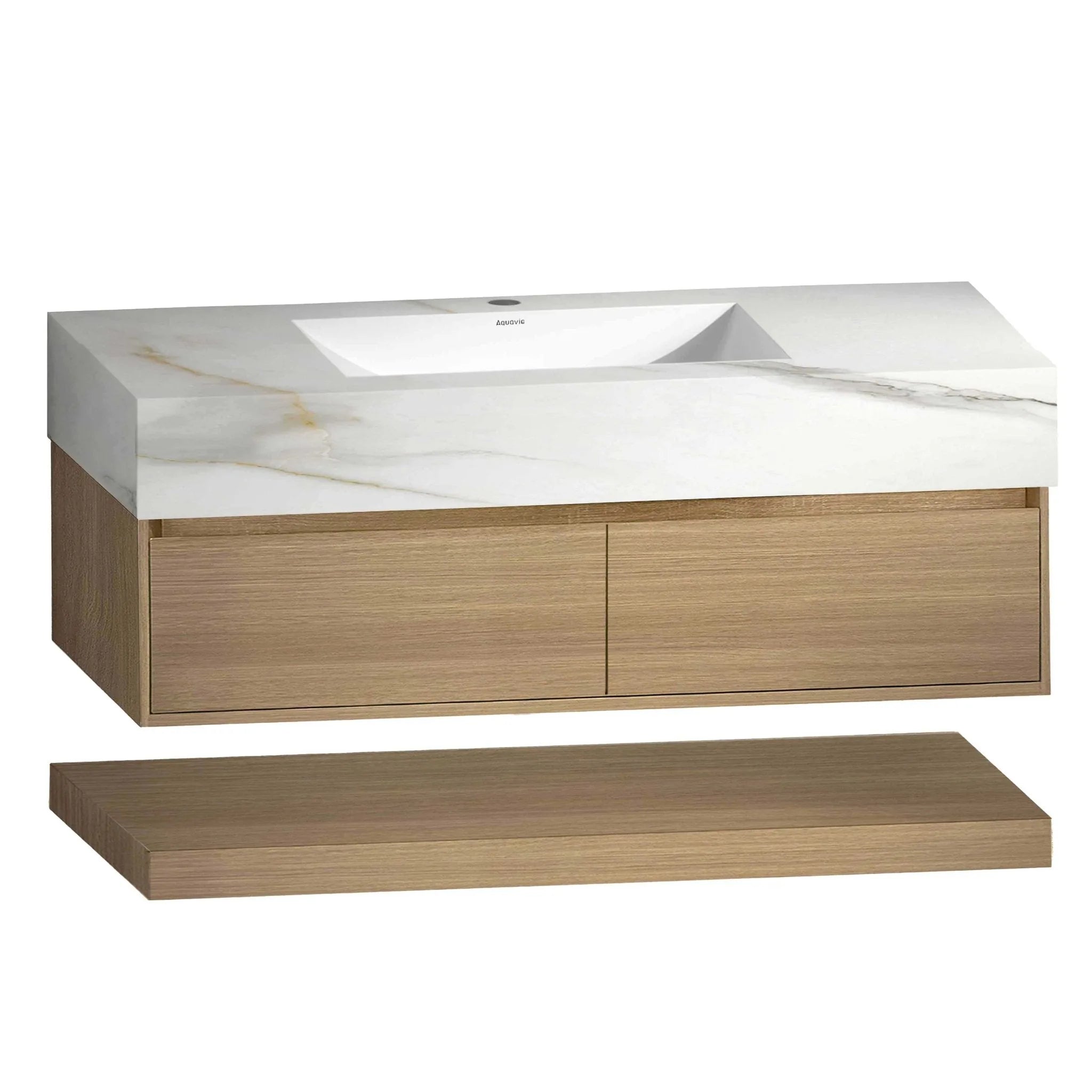 Aventino 48" Hotel-Style Floating Double-Sink Vanity with Sintered Stone Top