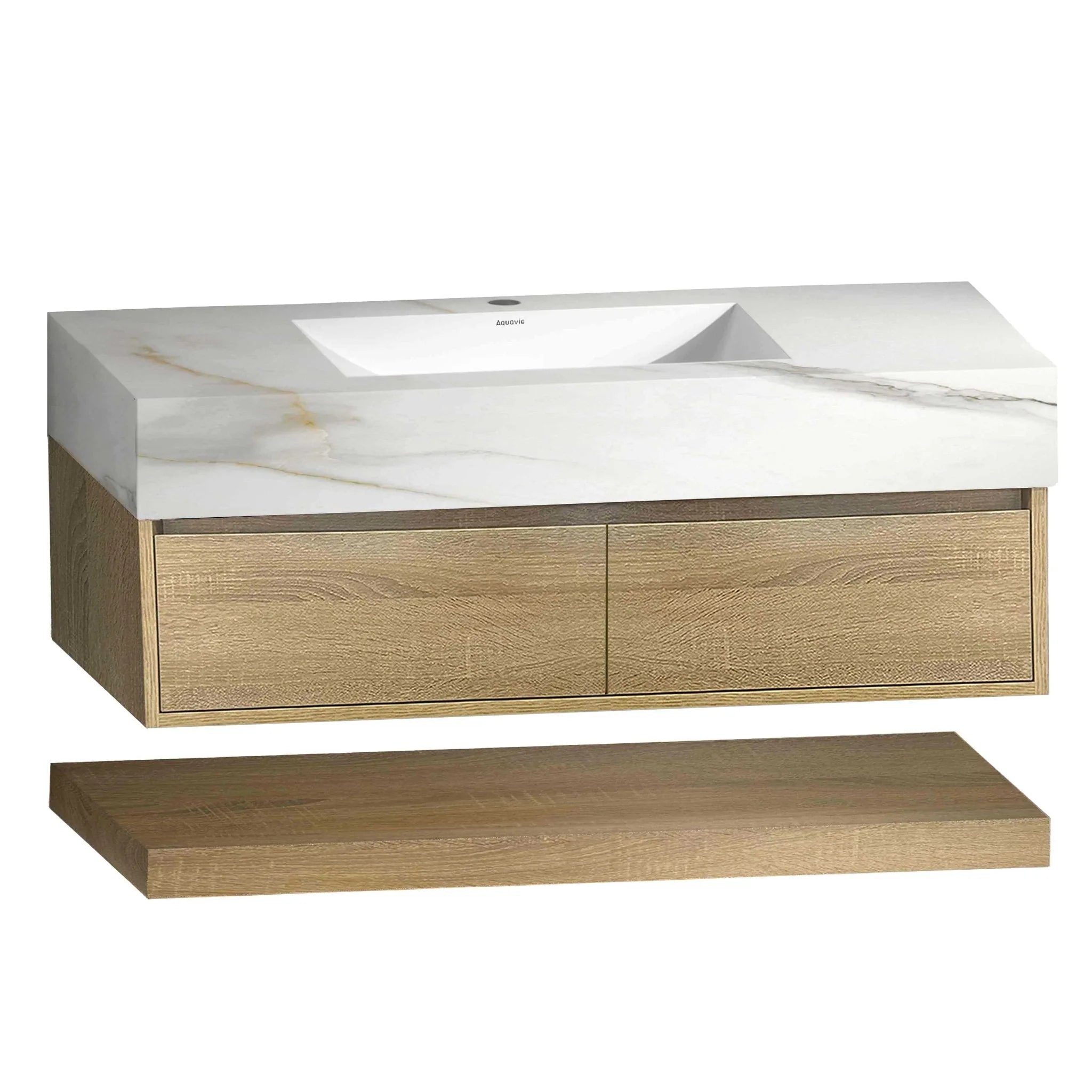 Aventino 48" Hotel-Style Floating Double-Sink Vanity with Sintered Stone Top