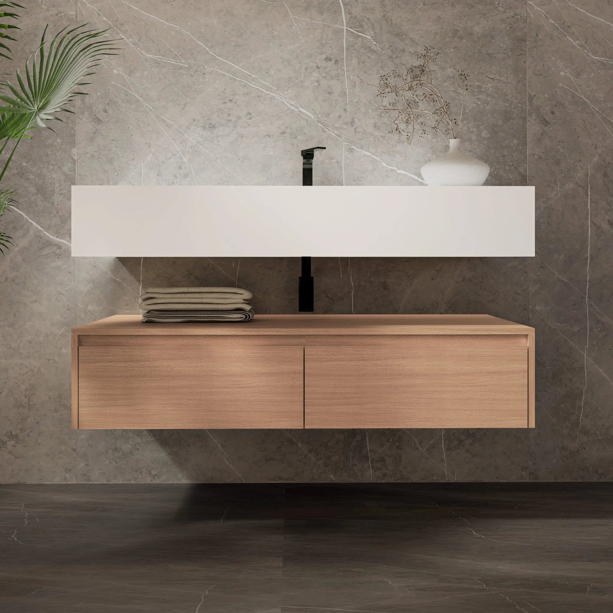 Aventino 48"/60" Flat-Panel Floating Vanity with Plywood Cabinet