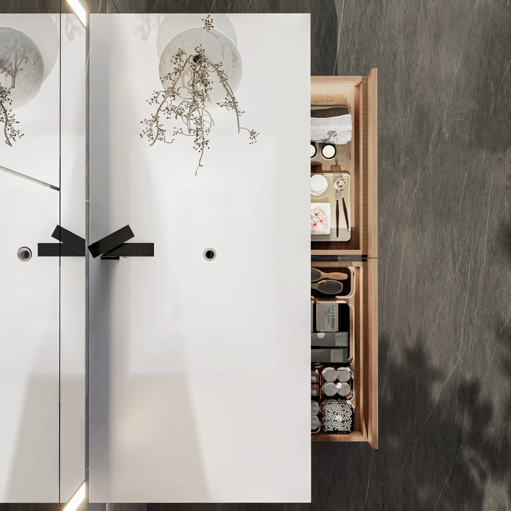 Aventino 48"/60" Flat-Panel Floating Vanity with Plywood Cabinet