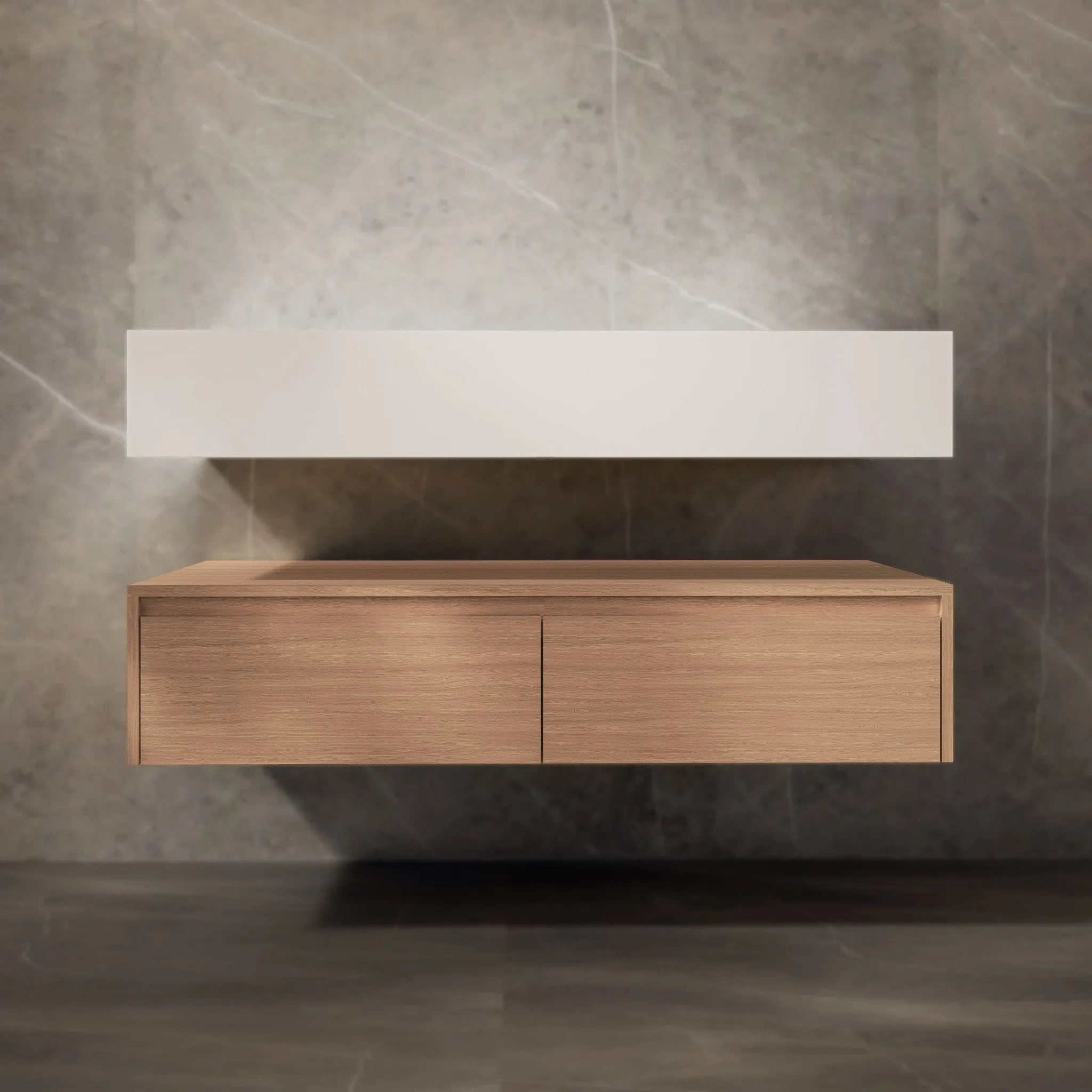 Aventino 48"/60" Flat-Panel Floating Vanity with Plywood Cabinet