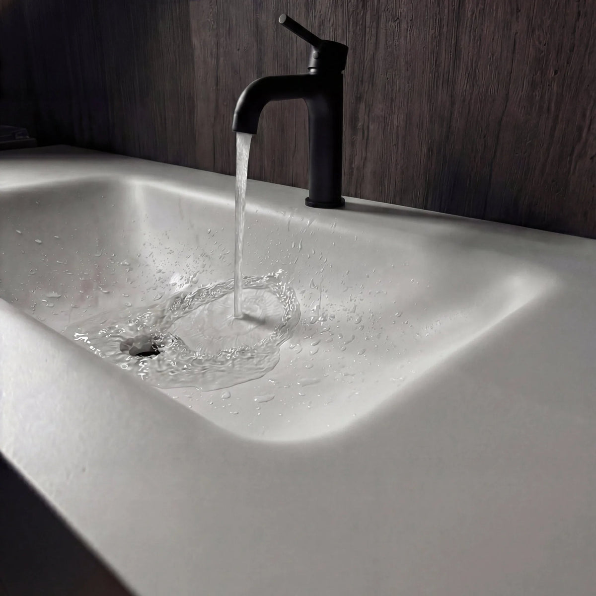 Aventino 60-inch Pure White flat-panel floating single-sink vanity — sintered stone top