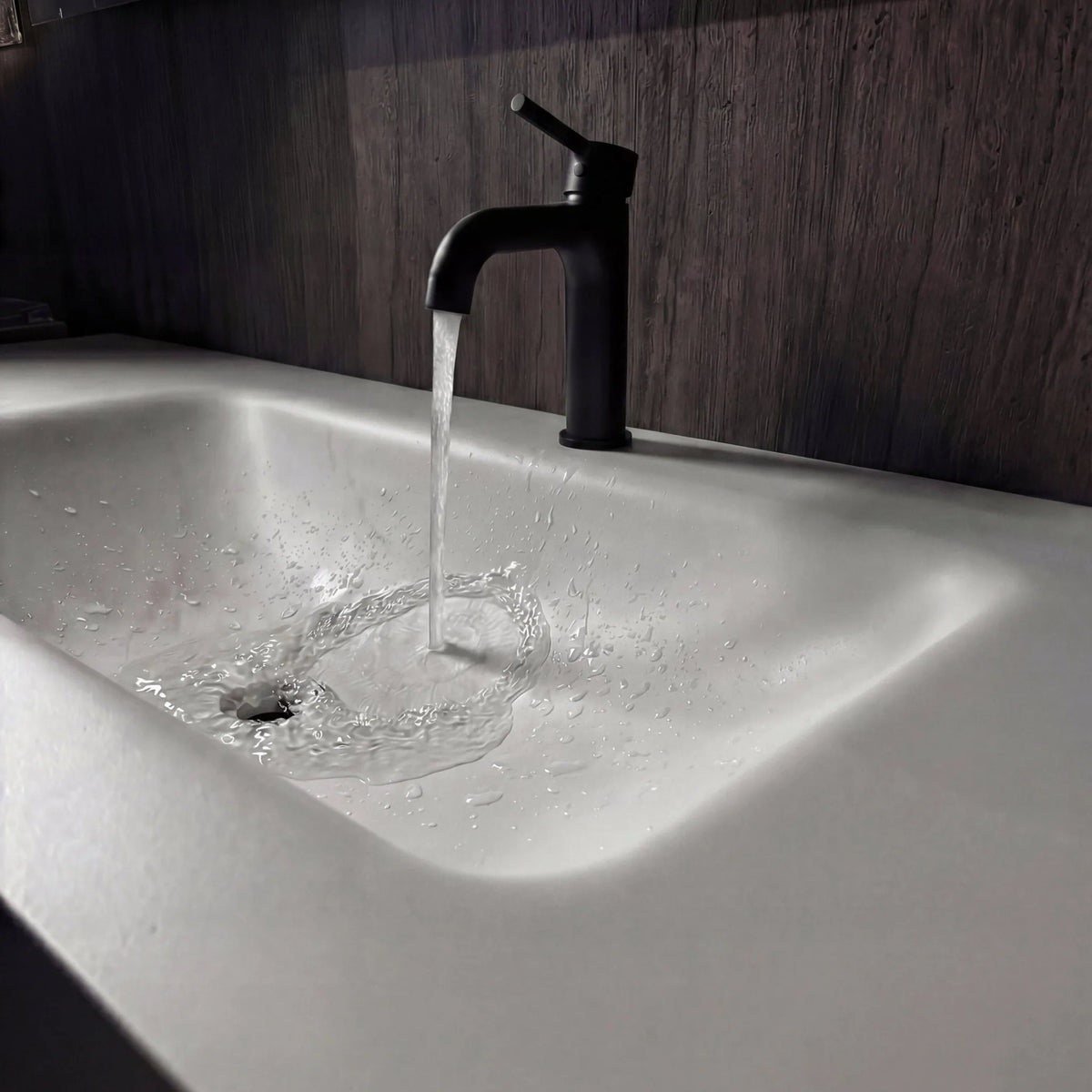 Aventino 60-inch Pure White flat-panel floating single-sink vanity — sintered stone top