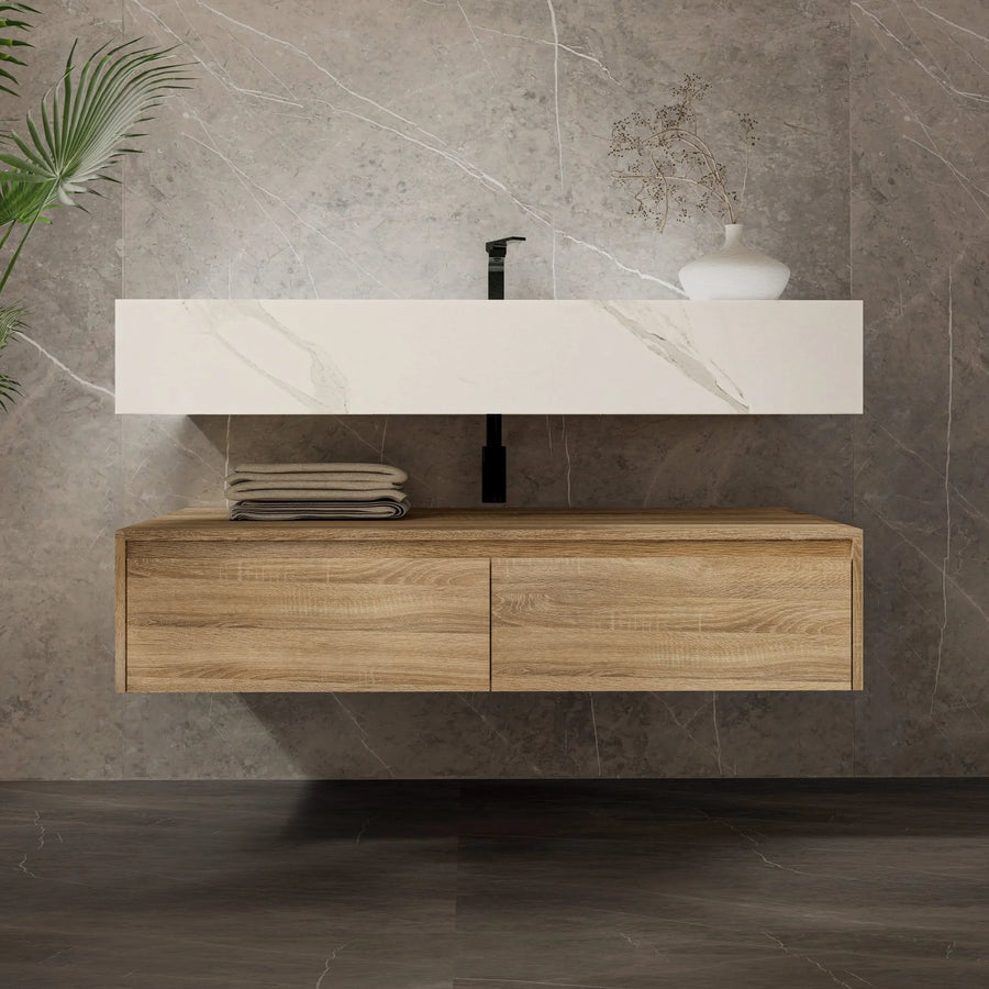 Aventino 48"/60" Flat-Panel Floating Vanity with Plywood Cabinet