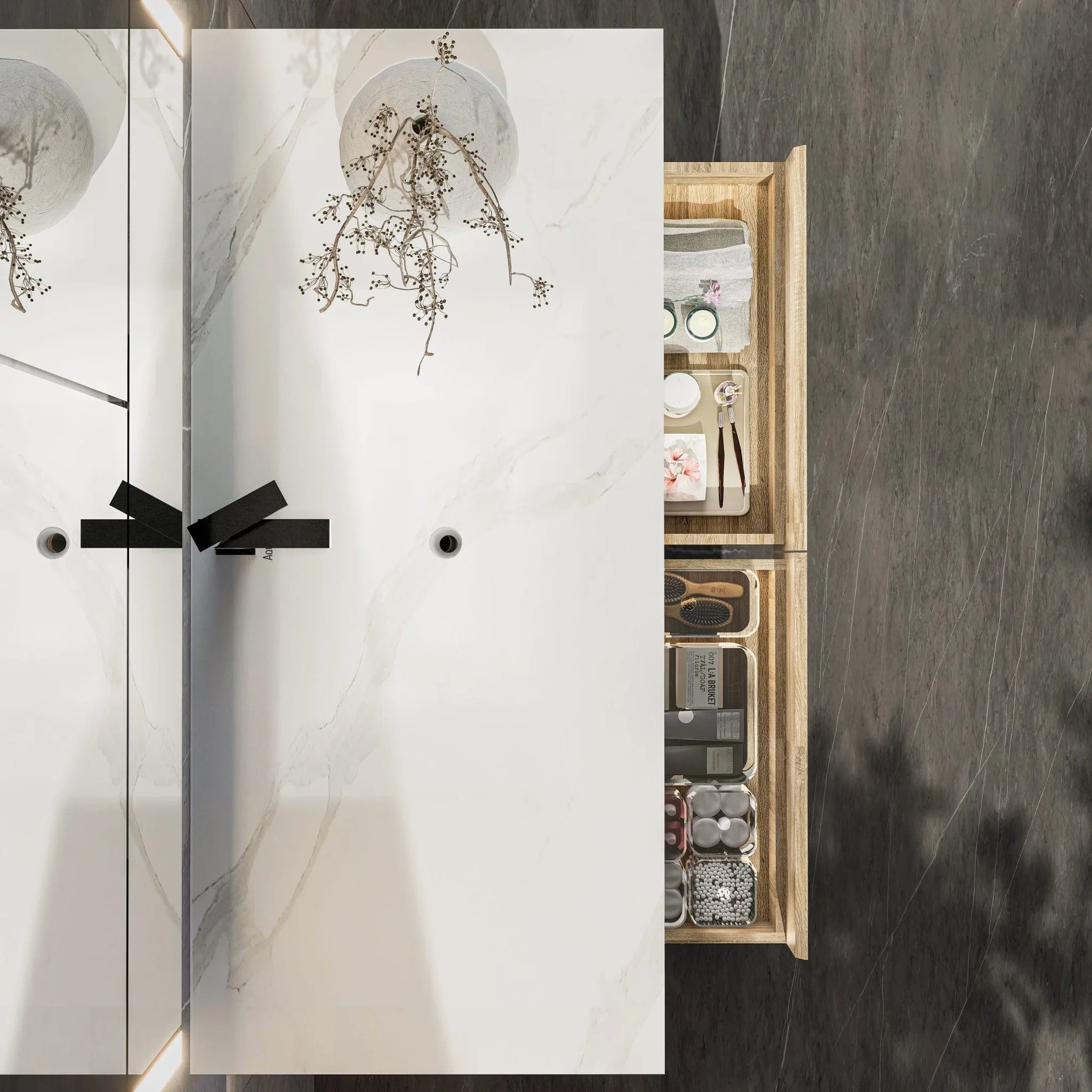 Aventino 48"/60" Flat-Panel Floating Vanity with Plywood Cabinet