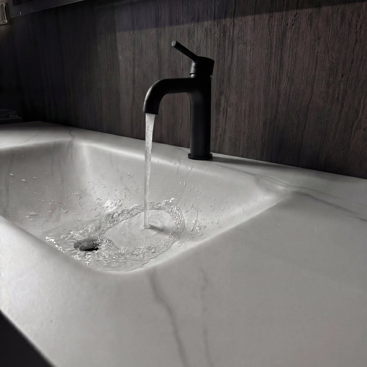 Aventino 60-inch White Carrara flat-panel floating single-sink vanity — sintered stone top