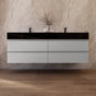 Aventino 60"–71" Light Grey Floating Double-Sink Vanity with Sintered Stone Top
