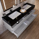 Aventino 60/71-inch light-grey floating double-sink vanity with black marquina sintered stone top