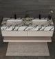 Aventino 60-71-inch flat-front floating double-sink vanity detail