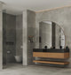 Aventino 60-71-inch flat-front floating double-sink vanity detail