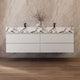 Aventino 60-inch calacatta black Fluted floating double-sink vanity — sintered stone top
