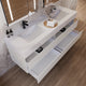 Aventino 60-inch gallery Fluted floating double-sink vanity — sintered stone top