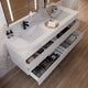Aventino 60-inch gallery Fluted floating double-sink vanity — sintered stone top