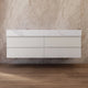 Aventino 60-inch gallery Fluted floating double-sink vanity — sintered stone top