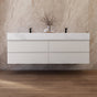 Aventino 60" White Fluted Floating Double-Sink Vanity with Sintered Stone Top