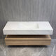 Aventino 60-inch light-oak floating single-sink vanity with white carrara sintered stone top