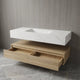 Aventino 60-inch light-oak floating single-sink vanity with white carrara sintered stone top