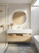 Aventino 60-inch light-oak floating single-sink vanity with white carrara sintered stone top