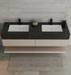 Aventino 71-inch gallery Flat-Front floating double-sink vanity — sintered stone top