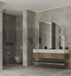 Aventino 71-inch white carrara white grey oak flat-front floating double-sink vanity — sintered stone top