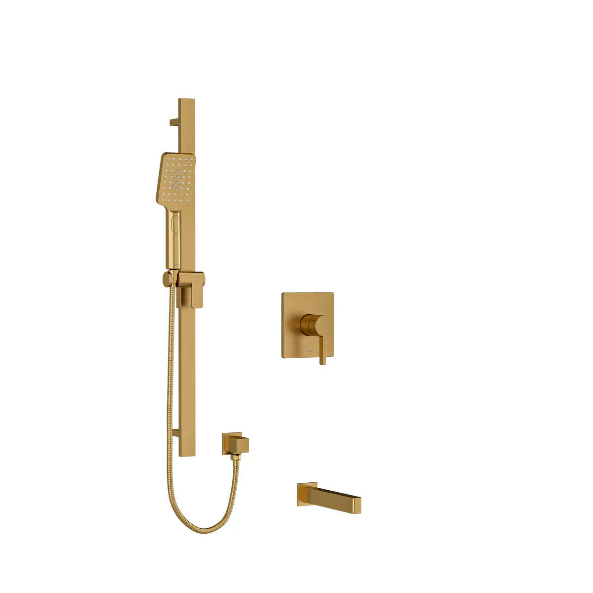 Riobel Paradox Square 2-Way System with Spout and Hand Shower Rail