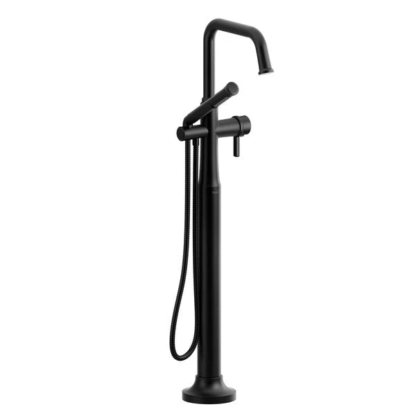 Riobel Momenti Floor-Mount Tub Filler with Hand Shower with Square Spout
