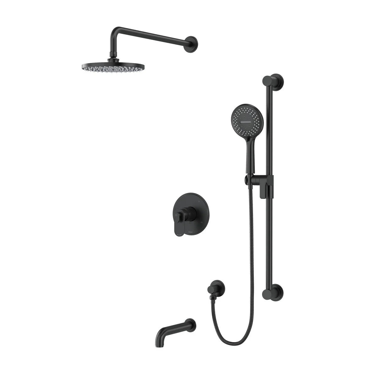 Riobel Arca 3-Way Shower System with Hand Shower Rail, Shower Head, and Tub Spout