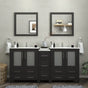Vanity Art - Westmount 72" Double Sink Bathroom Vanity Set with Sink and Mirrors - 1 Side Cabinet