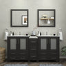 Vanity Art - Westmount 72" Double Sink Bathroom Vanity Set with Sink and Mirrors - 1 Side Cabinet