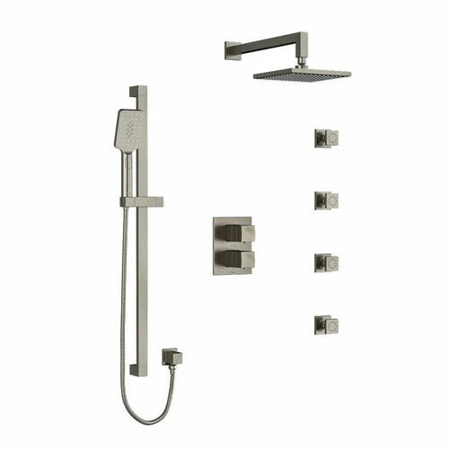 Riobel Reflet Shower System with Hand Shower Rail, 4 Body Jets and Shower Head