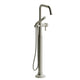 Riobel Momenti Floor-Mount Tub Filler with Hand Shower with Square Spout