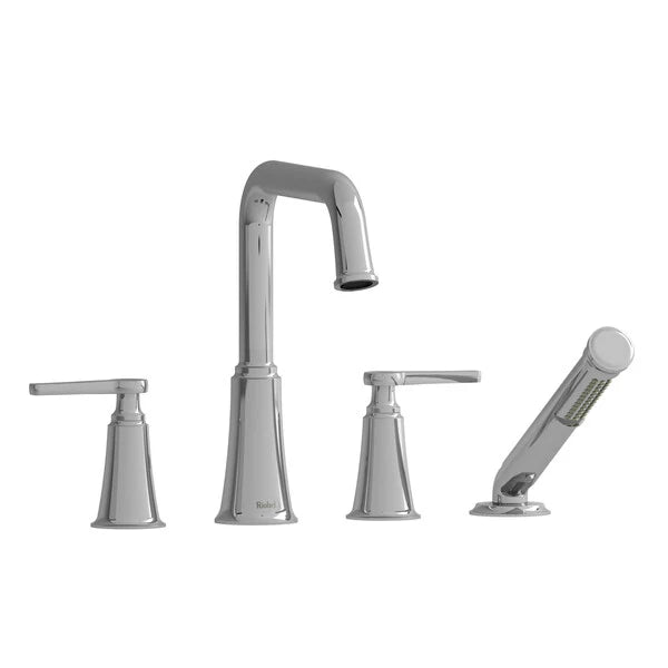 Riobel Momenti 4-Piece Deck-Mount Tub Filler with Hand Shower with Square Spout